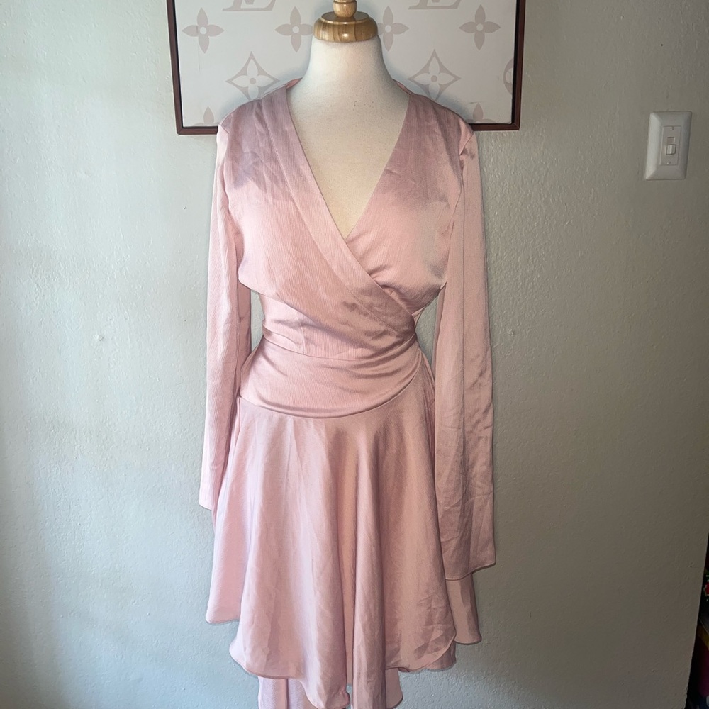 KEEPSAKE Elegant Pink Wrap Dress
